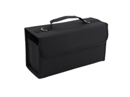 Bolsa para Canetas Marcadoras de Alta Capacidade com 80 Compartimentos e Várias Camadas, Porta, Canetas Portátil, Preta BRILVIBERA