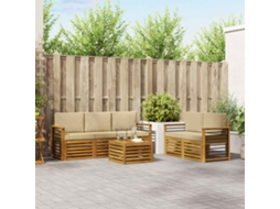 Vidaxl Conjunto De Sofás Para Exterior 6 Unid. Natural E Bege