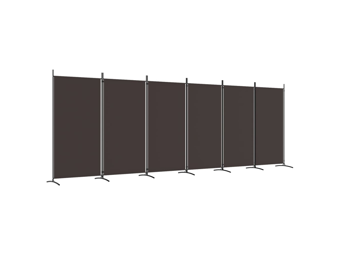 Biombo VIDAXL Marrom Tecido (520x180 cm)