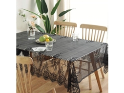 manta de Mesa de Renda Rustica Ultra Fina e Leve com Bordado Floral Quadrada 140x220 S/MARCA