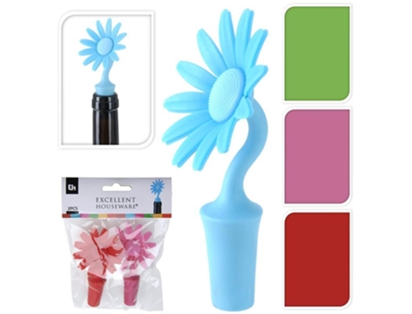Tapones botella flor 2 piezas blister 2