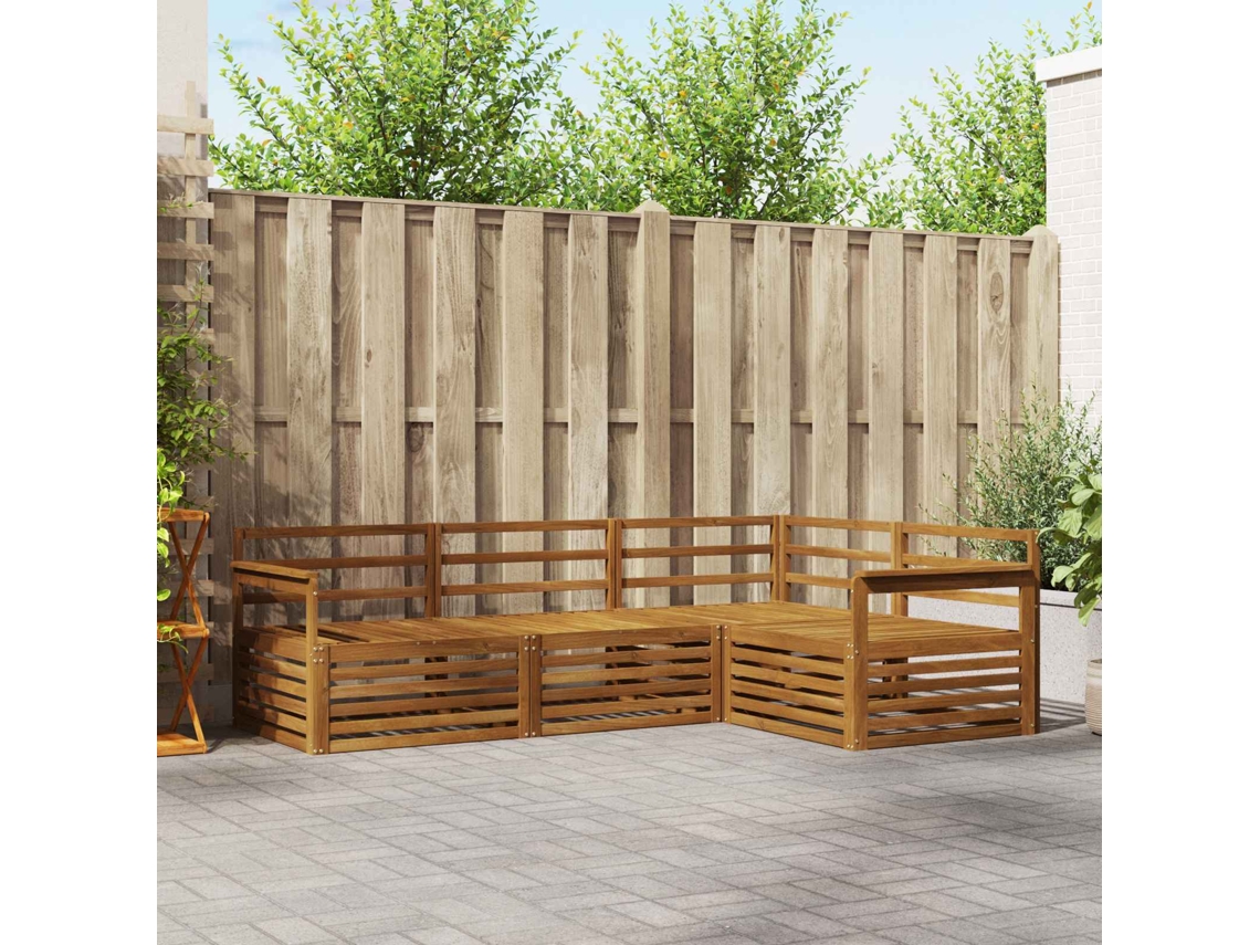 Vidaxl Conjunto De Sofás Para Exterior 4 Pcs Natural