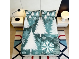 Conjunto de Cama com Estampa 3d Pinheiro em Microfibra Fronha 200x25cm