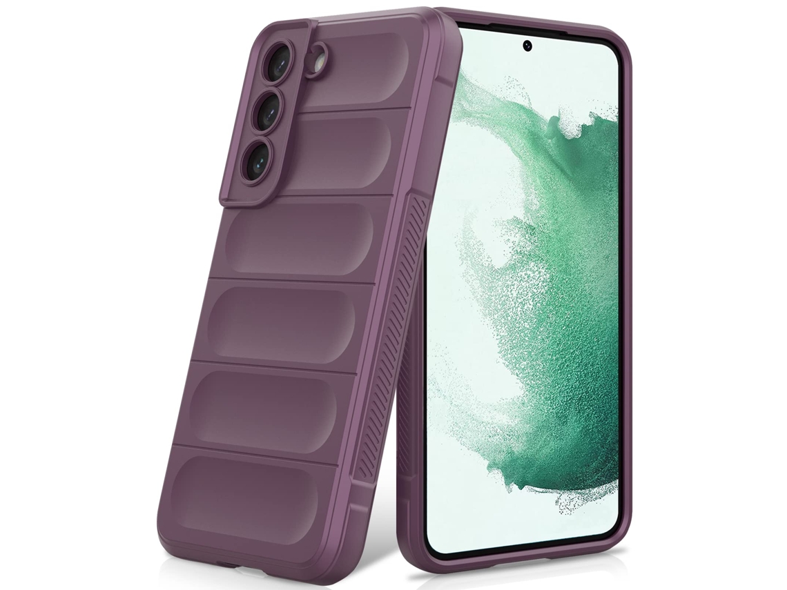 Capa De Silicone À Prova De Choque Para Samsung S22 - Roxa