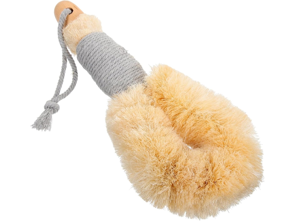 Escova De Banho Beavorty Para Esfoliação E Massagem Com Cabo Longo Em Sisal Natural, Escova Corporal Multifuncional De