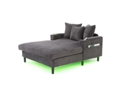 Sofá Lounge Multifuncional Com Chaise Longue, Iluminação Led, Porta-copos, Armazenamento E Carregador Usb. Conforto E Estilo.