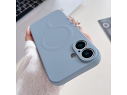 Capa Magsafe Para Iphone 17 - Silicone Líquido Com Cor Sólida | Magnética - Azul Yuanfeng