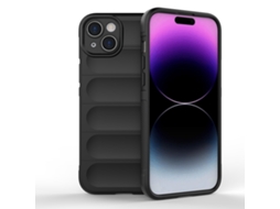 Capa Halinuia Para Iphone 15 Plus Magic Shield Tpu Preto (proteção Total, Interior Em Flanela)
