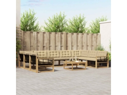 Vidaxl Conjunto De Sofás Para Exterior 10 Pcs Branco E Bege
