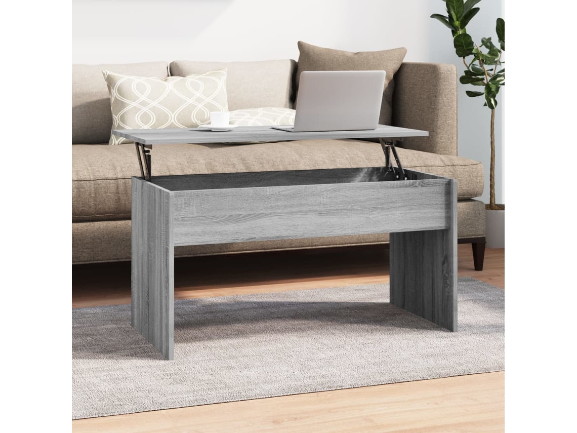 Vidaxl Mesa De Centro 102x50,5x52,5cm Madeira Processada Sonoma Cinza