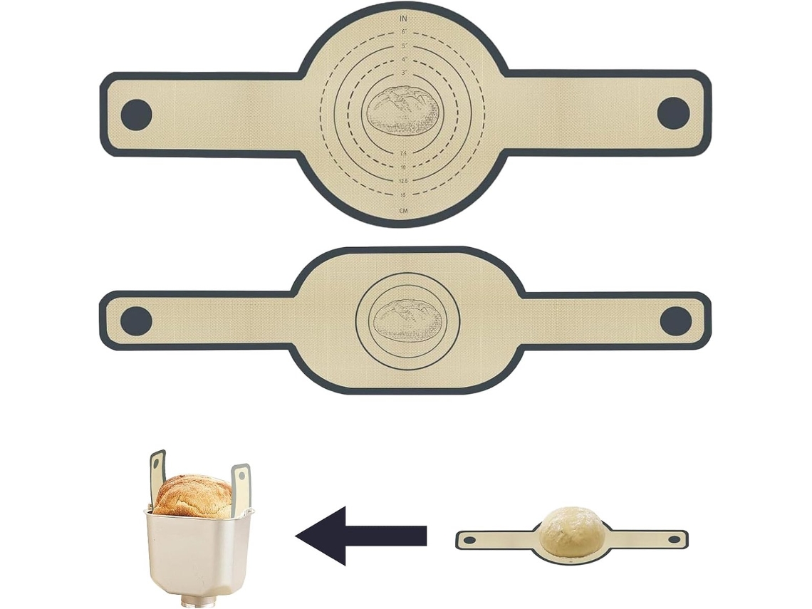 Conjunto De 2 Tapetes De Silicone Antiaderentes Para Assar, Alças Longas, Reutilizável, Para Pão, Pizza, Bolos E Massas No Forno