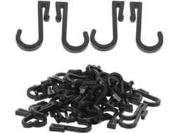 Pacote Com 100 Unidades De Ganchos Pretos Em Formato De S, Planos, Em Mm, Sem Fecho.