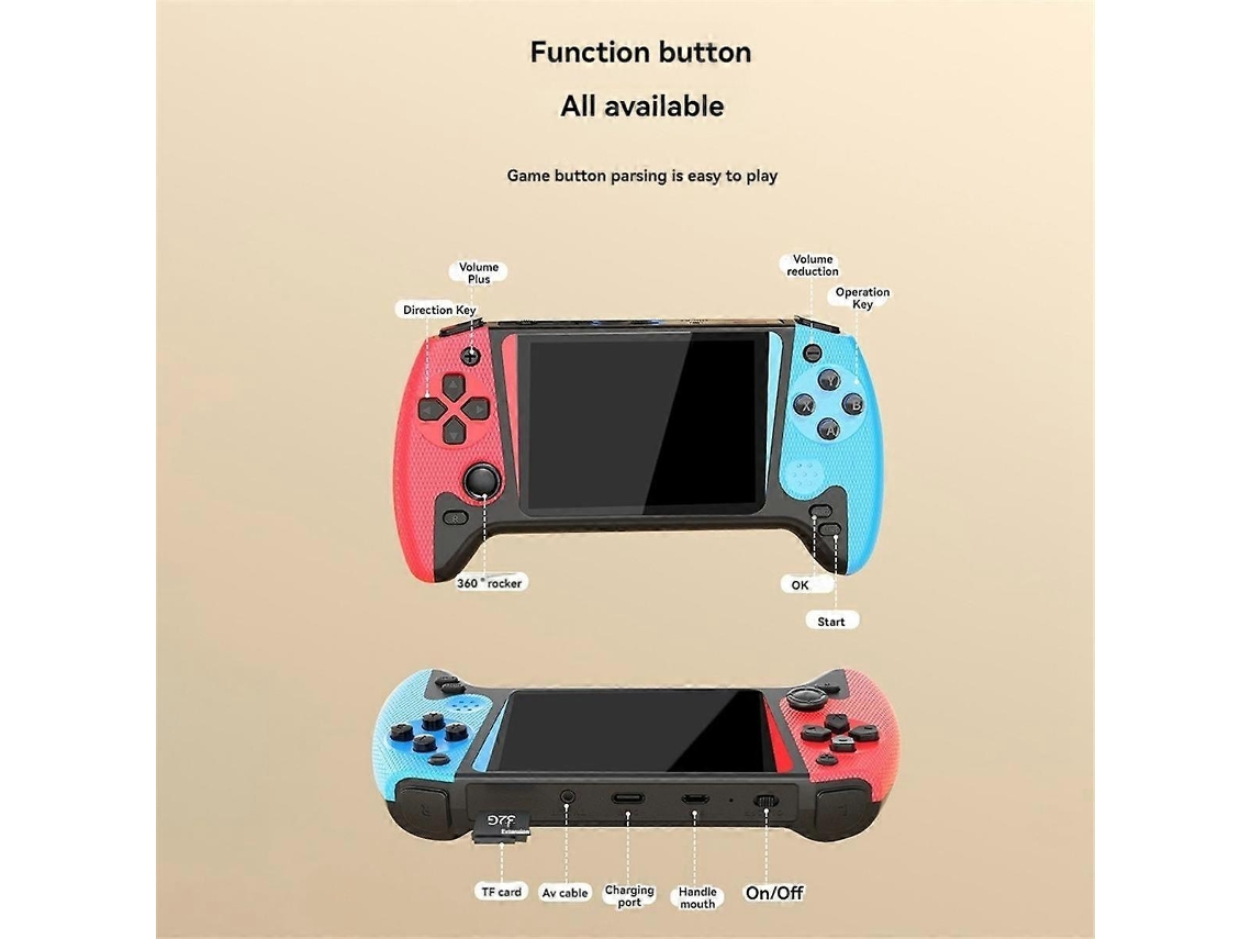 Console De Videogame Portátil 500 Em 1, Console De Videogame Retrô De 3,5 Polegadas Com Nostalgia Infantil Para Crianças E Meninos, Azul Ly Ebike