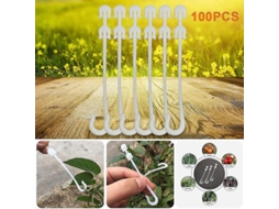 Gancho para Plantas de Caule e Vinha, 100 Unidades, Material Pp, Durável, 9,5cm, para Abóbora, Morango, Tomate, Pepino, Berinjela