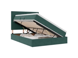 Cama com Arrumação e Colchão Verde Escuro 140 X 200 Cm Veludo MAISON EXCLUSIVE