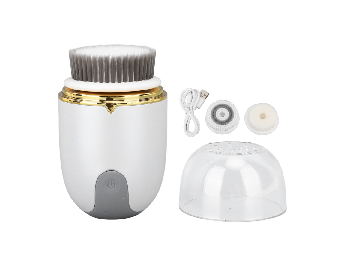 Brocha Eléctrica De Limpeza Facial Com 3 Cabeças E 2 Níveis De Intensidade
