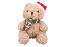 Mali urso Teddy de Natal com Chapéu e Cachecol Verde 23cm Pelúcia Presente Festivo