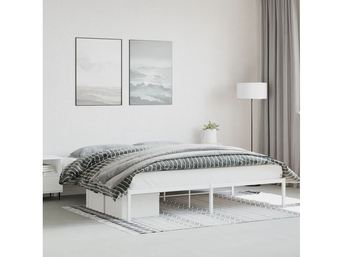 Estrutura De Cama 193x203 Cm Metal Branco
