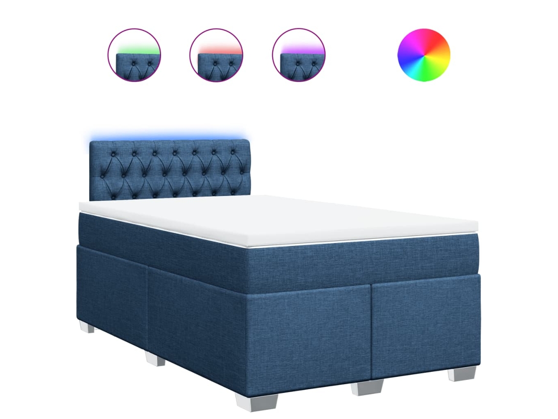 Box Spring Bed, Box Spring Beds Vidaxl Azul Tecido (120 X 200 Cm)
