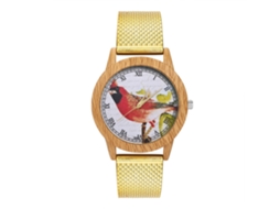 Reloj Analógico De Cuarzo Para Hombre Con Correa De Malla De Aleación T89-f Dorado