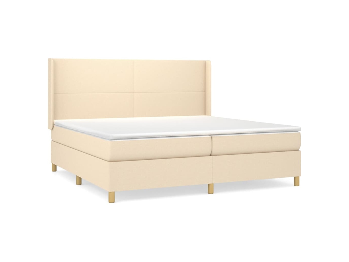 Box Spring Bed, Box Spring Beds Vidaxl Creme Tecido (200 X 200 Cm)