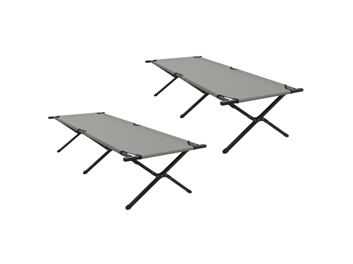 Conjunto 2 Cama Dobrável Vidaxl Cinzento Oxford (210 X 80 X 46 Cm)