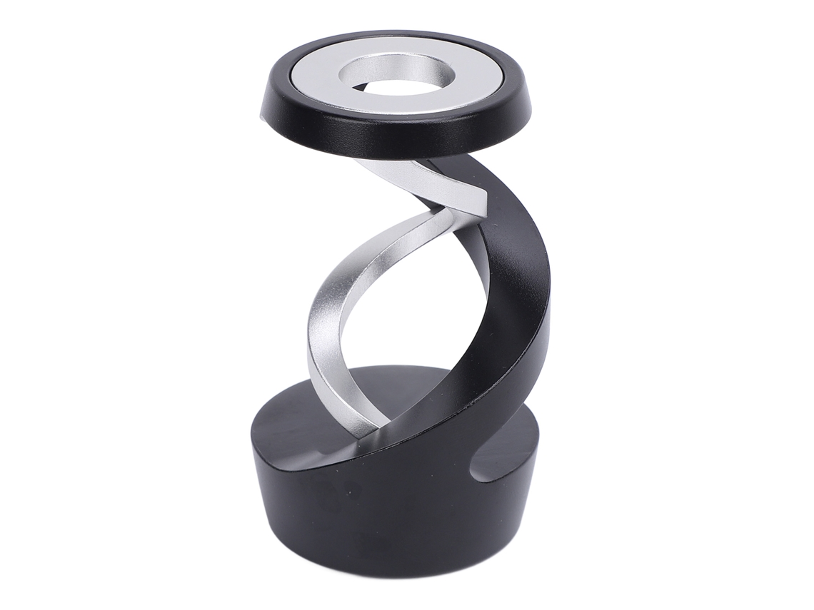 Primerox giroscópio Espiral de Mesa Metal Flutuante Decorativo Brinquedo para Home Office Preto+prata
