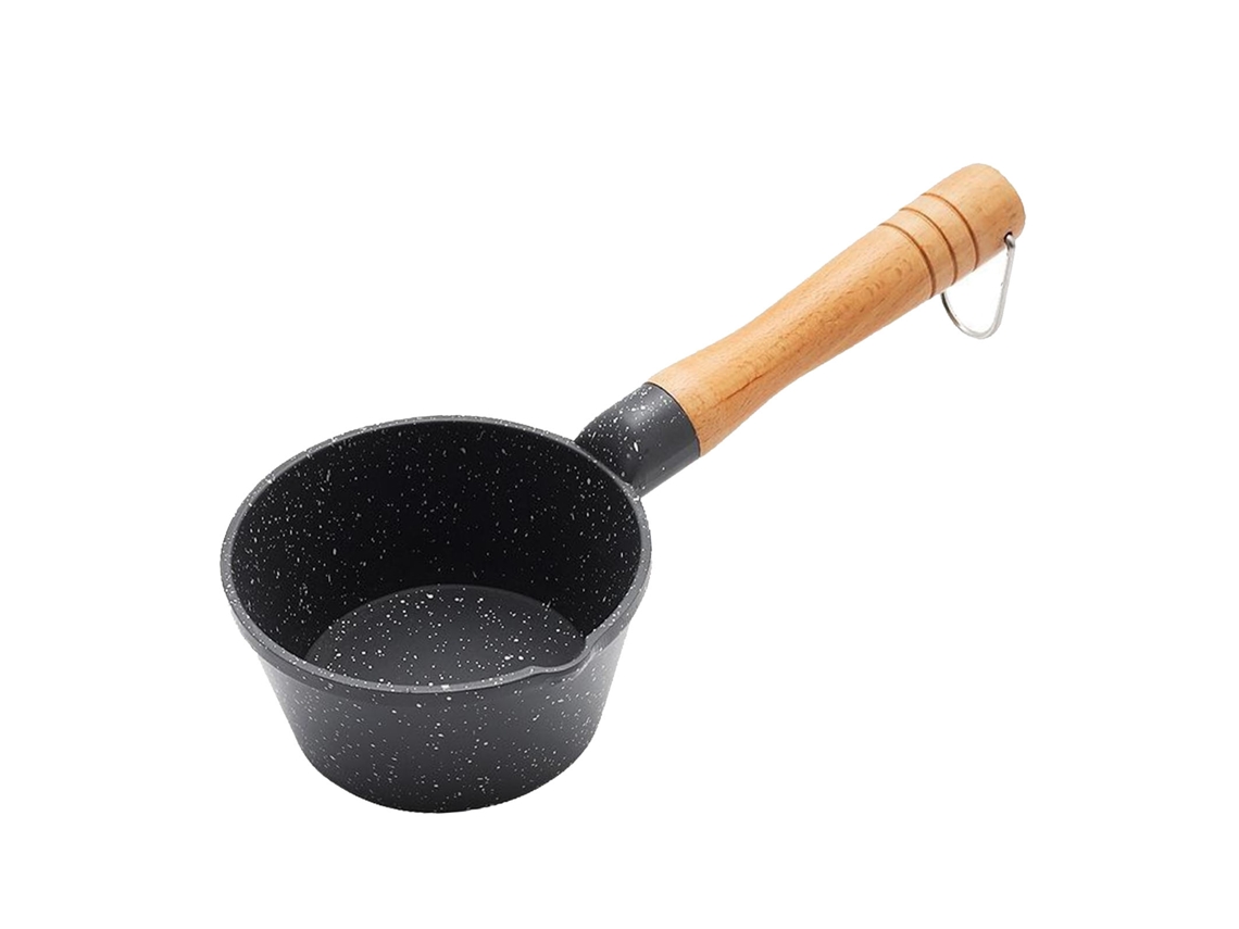 Frigideira Mini de Pedra Maifan Antiaderente Profunda para Ovo Frito Fogão a Gás Preto S/MARCA