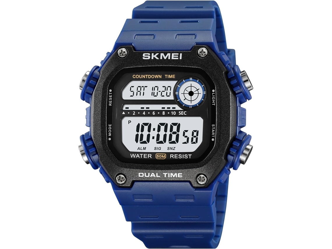 Lurelia Relógio Digital Desportivo, Visor Digital, Led, Cronómetro, Alarme, Data/calendário, 12/24h, Duplo Fuso/mostrador, 260 Mm, 14,2 Mm, 27 Mm, Abs