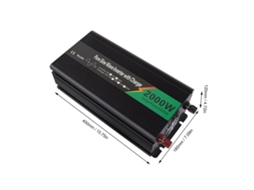 Inversor de energia de onda senoidal pura de 12 V para geladeira/RV, 2000 W, com visor digital