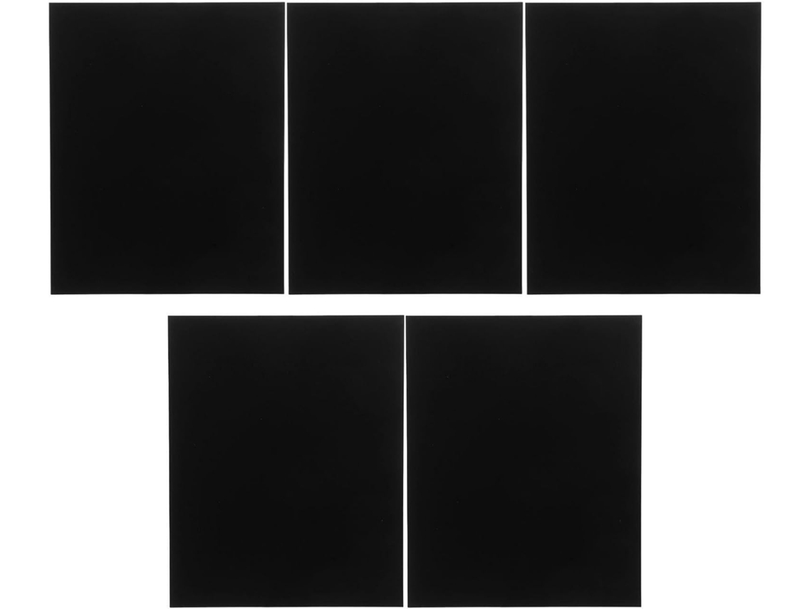Kombuida 5-placas De Alumínio Anodizado Preto, Fácil Instalação E Compatibilidade Com Gravação, Acabamento Espelhado