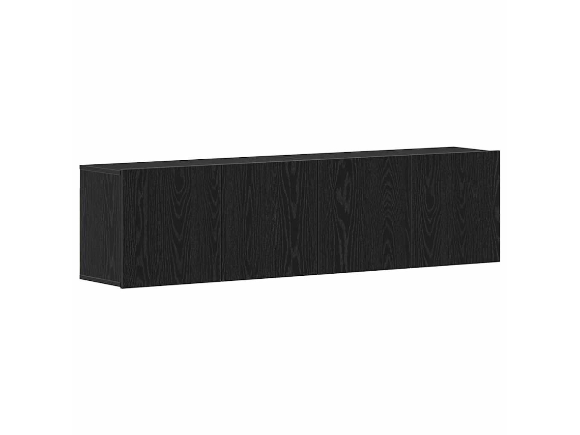 Conjunto 2 Armário De Tv Vidaxl Preto Madeira Processada