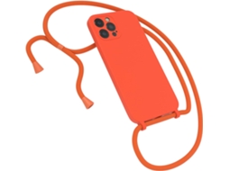 Correia Pescoço para iPhone 12 Pro Max HONGWE. Silicone Premium Laranja