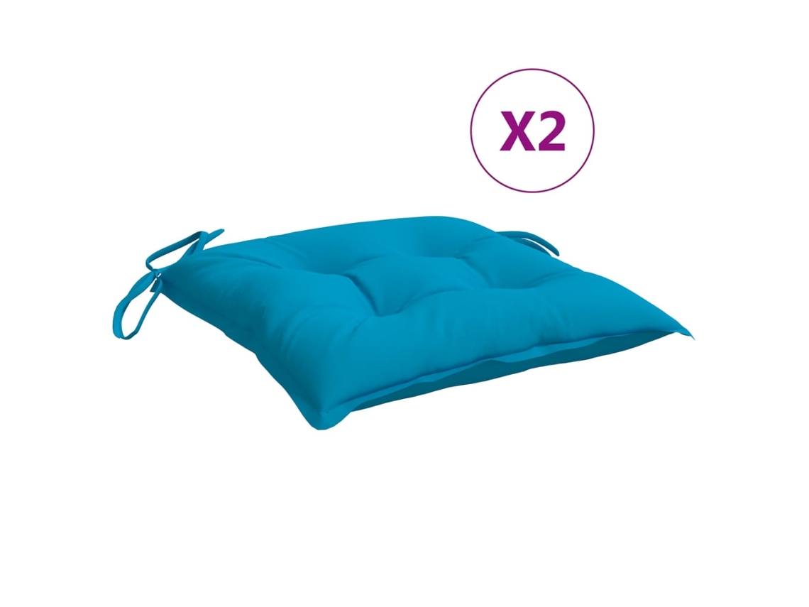 Chair Cushion, Chair Cushions Vidaxl Azul Poliéster (40 X 40 X 7 Cm)