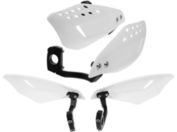 Protetores de mão para motociclismo, em plástico PP branco, 2 pares, proteção.