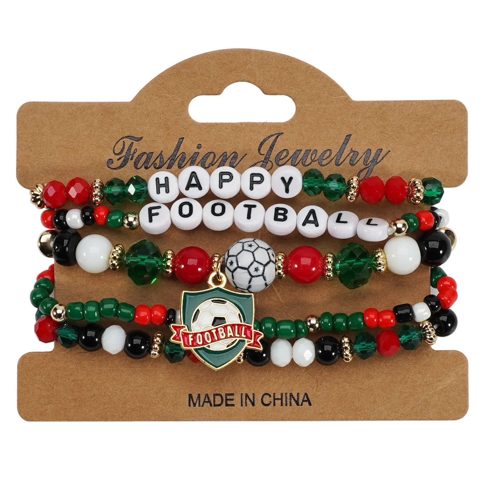 Pulseira De Contas Com Tema De Futebol, Joia Comemorativa Com Tema De Futebol