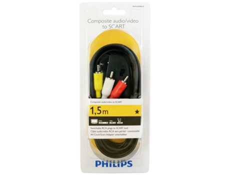 Cabo Video PHILIPS (1.5 m - Scart) — Cabo Vídeo | 1,5m