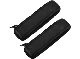 Conjunto de 2 Estojos Retrô Pretos de Tricô para Cosméticos, Nécessaire de Maquiagem, Preto SFUSHOS
