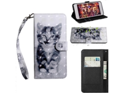 Capa De Tpu Couro Pu Com Padrão De Pintura 3d E Desenho Colorido Horizontal Com Suporte, Compartimentos Para Cartão E Carteira