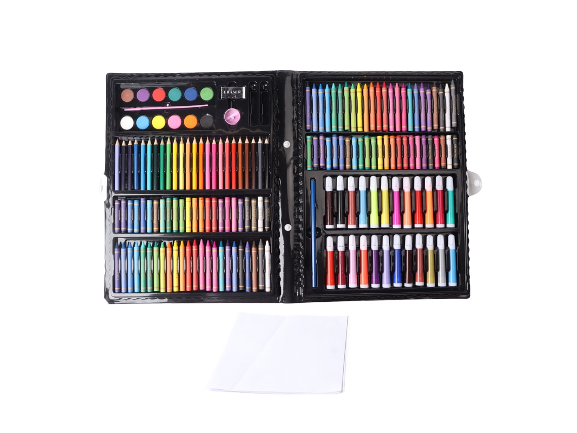 Conjunto de Canetas, 24 Lápis de Cor, 48 Giz de Cera, 48 Bastões a Óleo, 12 Cores Aquarela AQUAFORGE