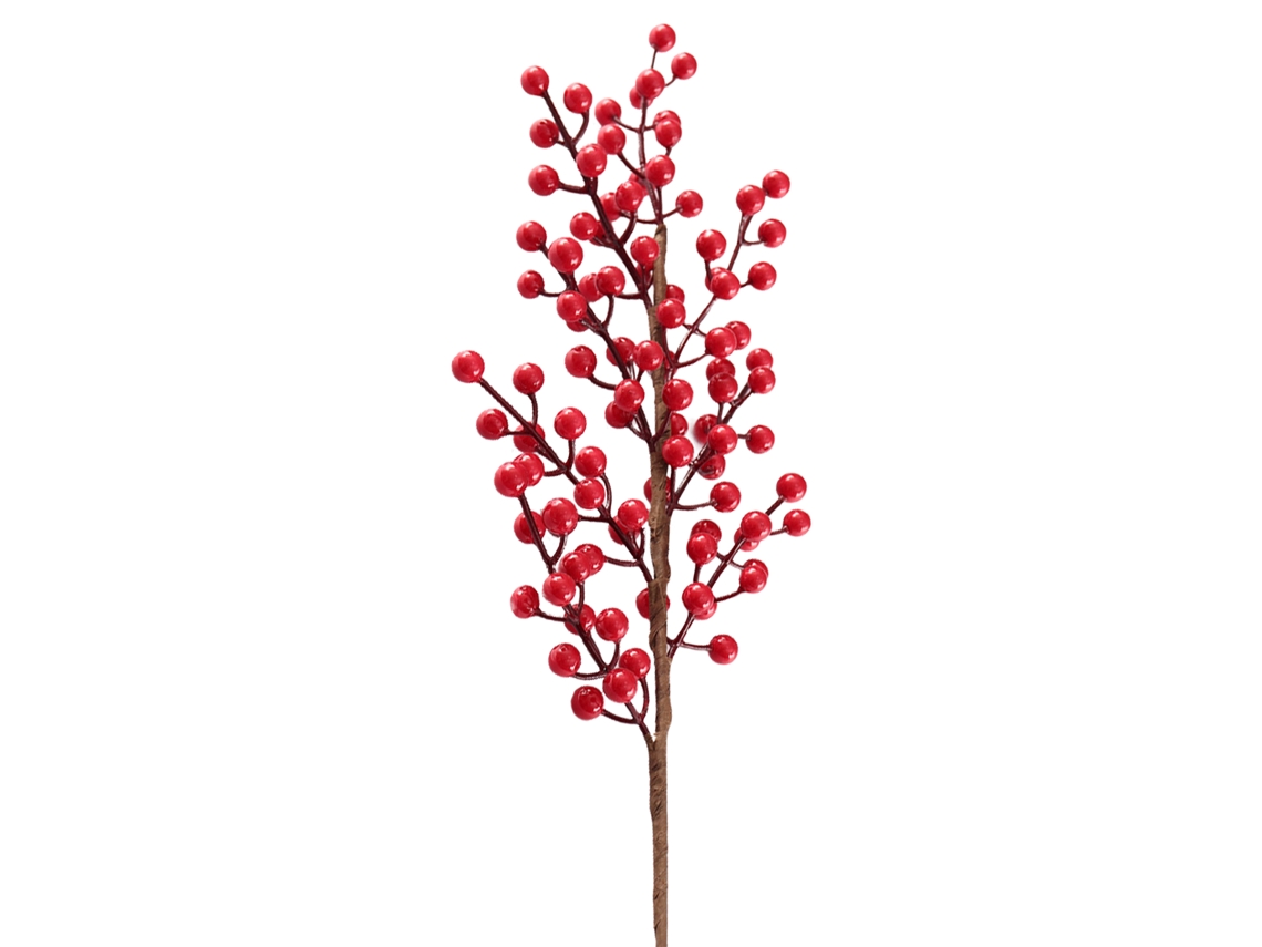 Laxiscreed Conjunto De 8 Forquilhas Vermelhas De 72cm Com Berries Artificiais Para Decoração De Natal