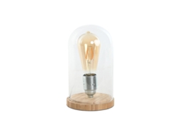 Lâmpada de mesa HOME ESPRIT Natural Bambu Cristal 50 W 220 V 13 x 13 x 22 cm