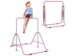 Estação Dobrável de Ginástica Infantil, Altura Ajustável de 88 a 128 Cm, Rosa Ge