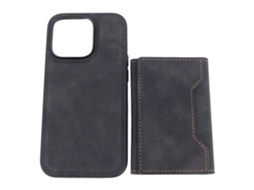 Capa de Couro Preto LAXISCREED para Iphone14pro