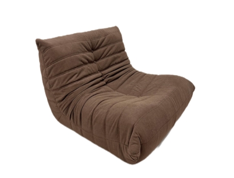 Sofá Togo de Um Lugar - Castanho - Sem Montagem, Espuma de Duas Camadas, Design Ergonómico, Estofos de Toque Suave SOFTEVA