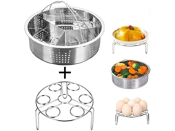 Accesório Para Panela De Pressão Instant Pot Vaporizador De Aço Inoxidável 304 Para 5/6/8qt Com Separador E Cozimento De Ovos