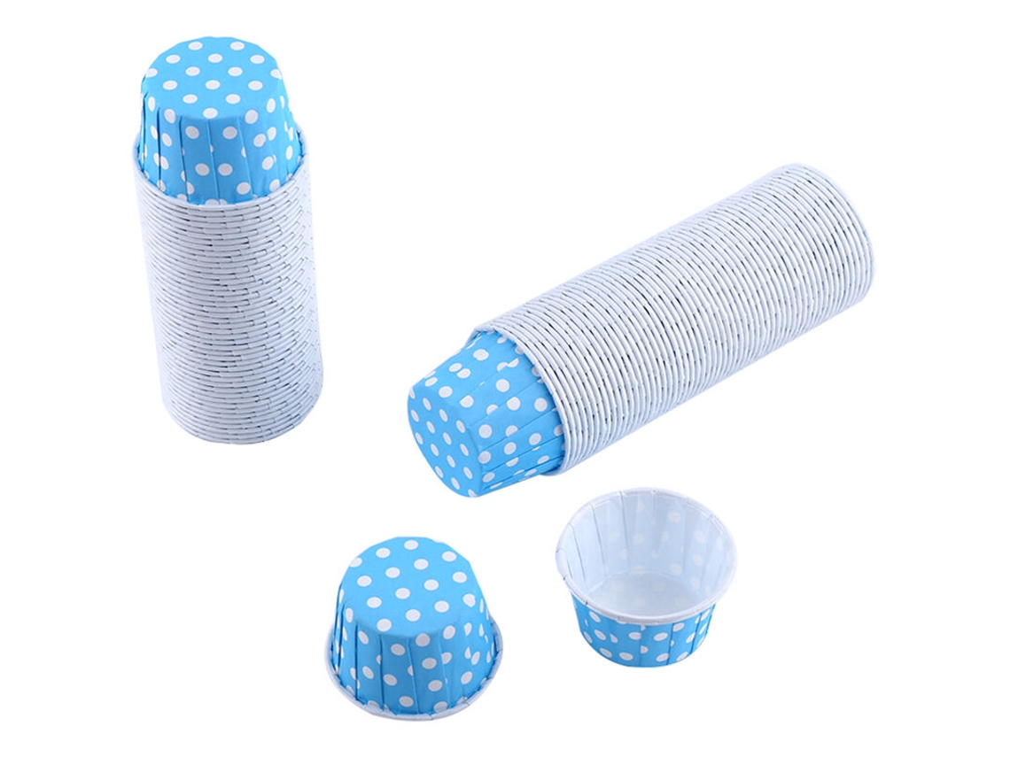 100 Unidades De Forminhas Papel Para Cupcakes, Muffins E Outros Doces, Ideais Festas Casamentos, Na Cor Azul.