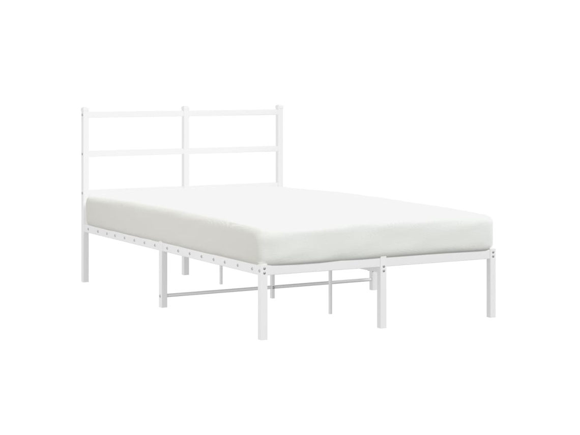 Estrutura de Cama com Cabeceira Metal Branco MAISON EXCLUSIVE 120x190 cm