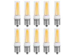 2026 10 Peças de Lâmpadas Led E17 Filamento Longo 3w 110v Luz Branca Quente para Candelabros, Lâmpadas de Teto e de Mesa