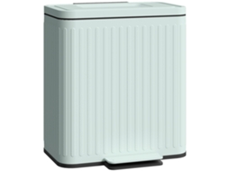 Balde de Lixo para Cozinha,2 Compartimentos de 20 L,separação Eficiente de Resíduos,pedal,plástico e Metal,verde BTFORUS